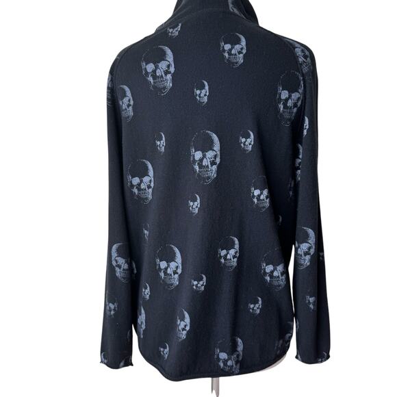 SKULL CASHERE Cotton Cashmere Full Zip Sweater Medium - Picture 6 of 11